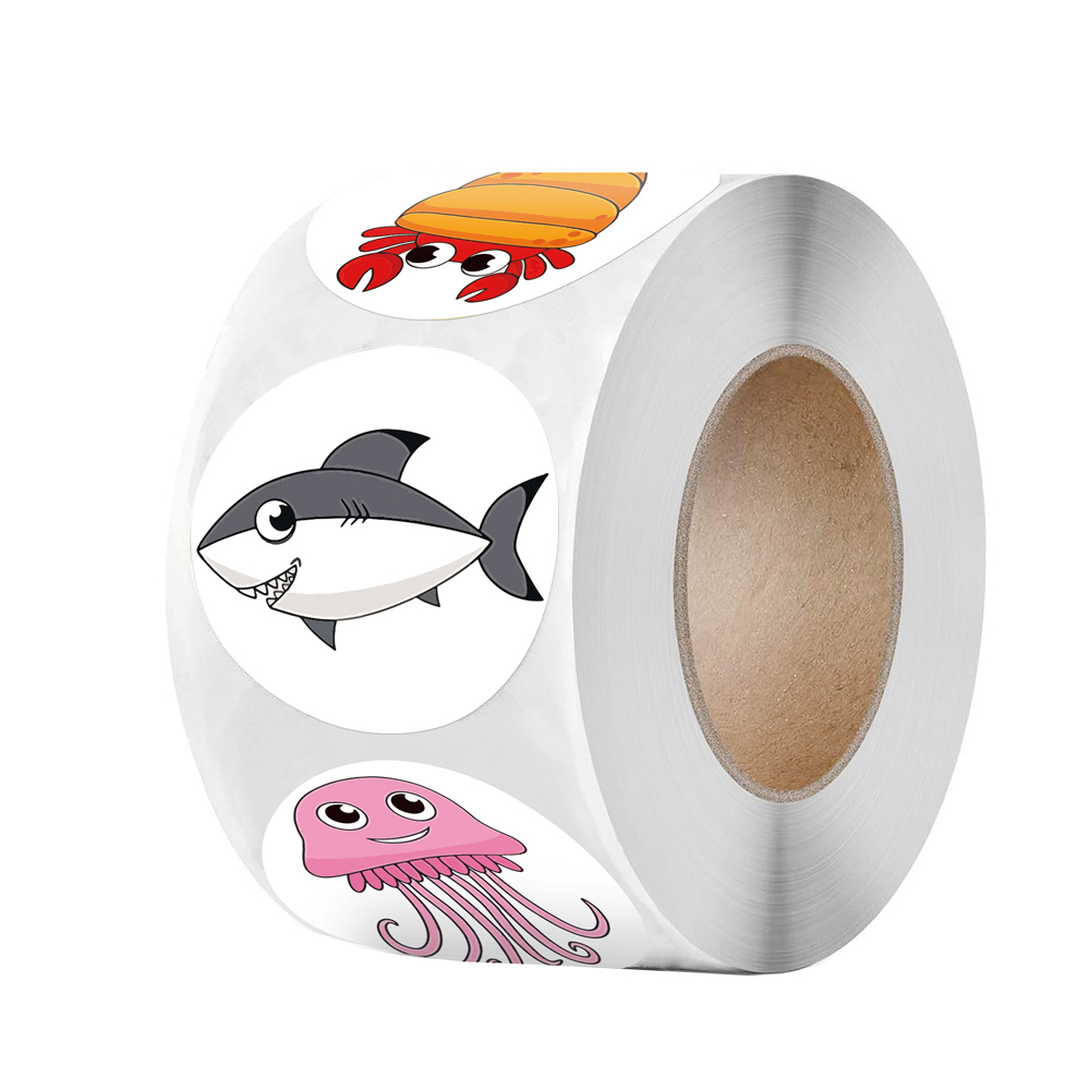 100-500pcs Happy Easter Sticker Adhesive Paper Cake Baking Sticker Labels Easter Party Bag Box Envelope Seal Decoration: QY843-500pcs