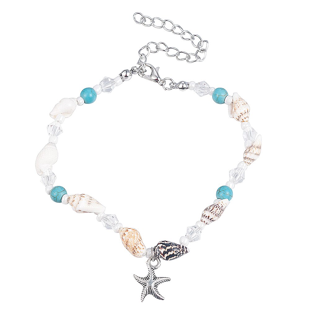 Simple Boho femmes perle coquille cheville Bracelet pieds nus sandale plage pied bijoux tobilleras pulsera para tobillo