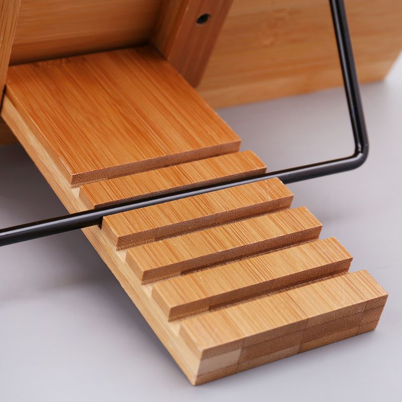Bamboo Adjustable Reading Book Holder Tray Page Paper Clips Foldable Tablet Cookbook Portable Sturdy Bookstand