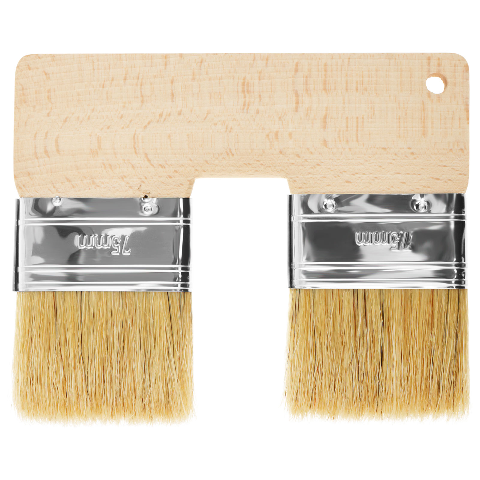 Dubbele kwast U-vormige dubbele kleurborstel Herbruikbare dubbele kop schilderkwast Dubbele kleurborstel 7,68 inch muurkwast: Default Title