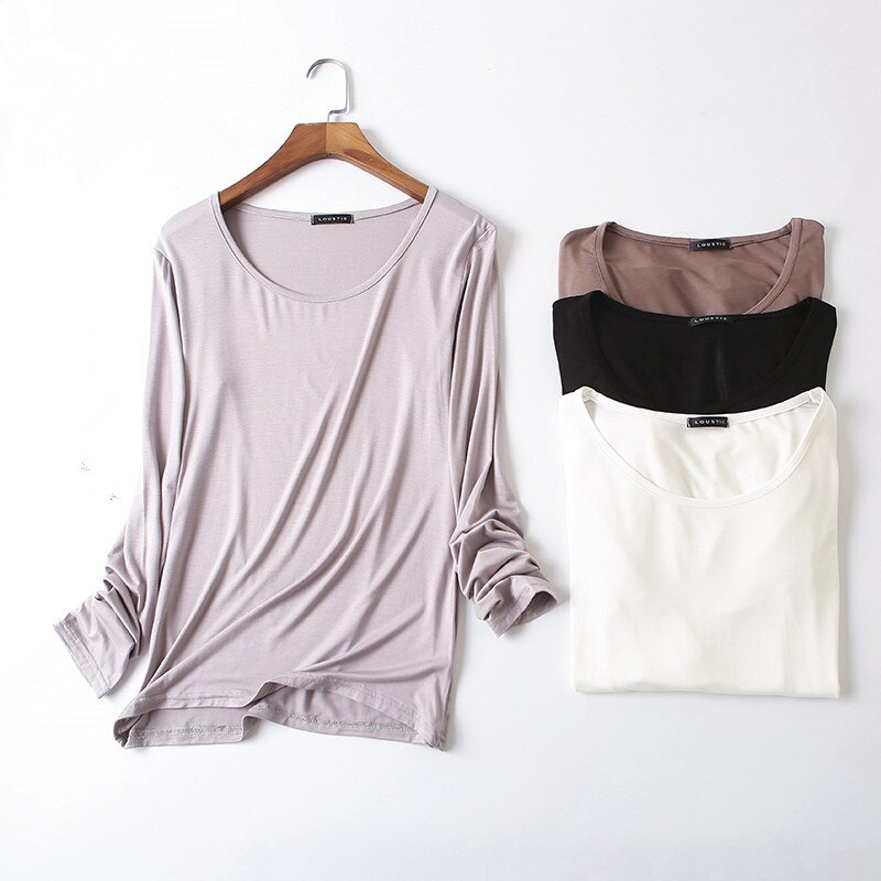 Fdfklak Pyjama Femme One Piece Sleep Tops For Women Loose Modal Sleepwear Bottoming Shirt Outside Wear Spring Pajamas Female