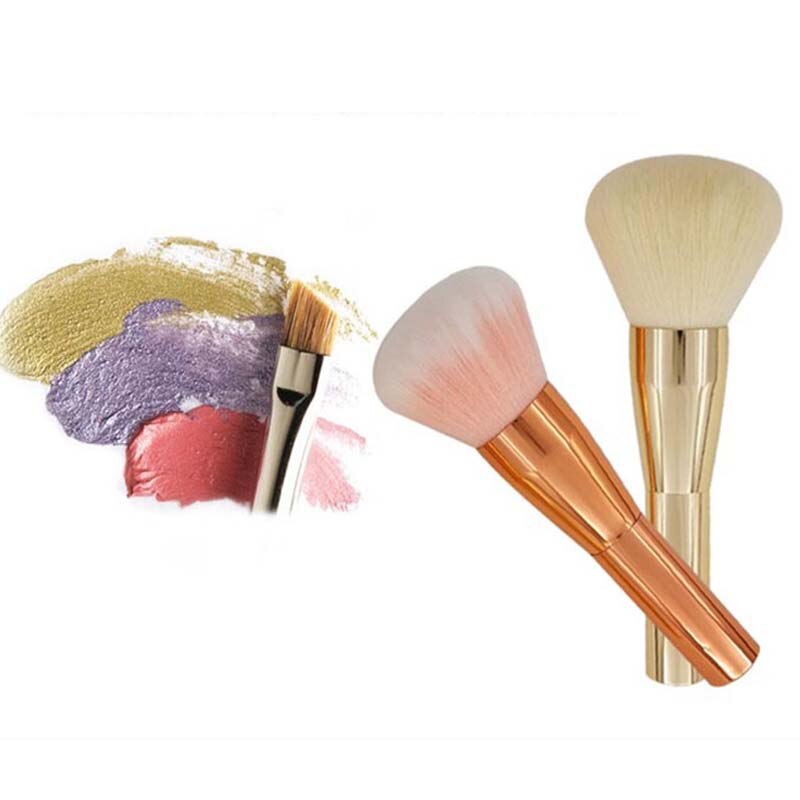 Grote blush kwast make-up kwasten champagne goud poeder zachte cosmetica make-up kwasten pincel maquiagem tool