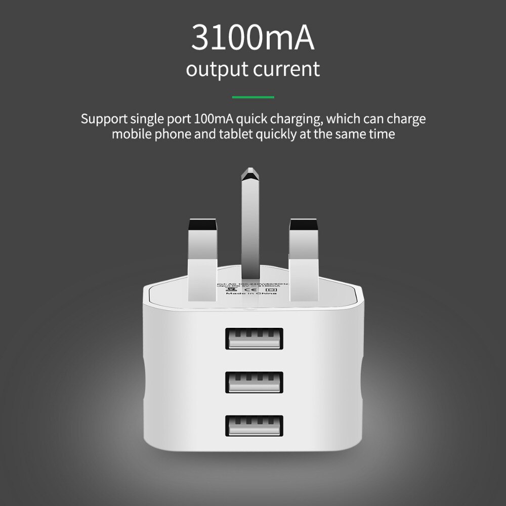 Universal 1/2/3-Port USB UK Stecker 3 Pin Wand Ladegerät Adapter mit 1/2/3 USB Ports Reise Ladegerät lade für Telefon X Samsung S9