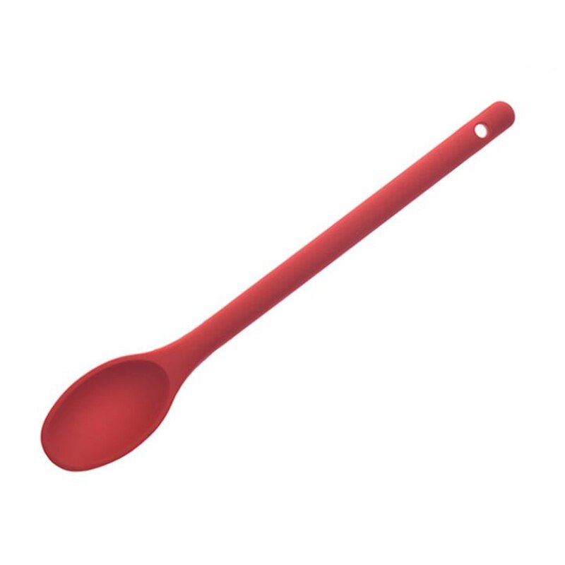 1PC Cake Putty Spatula Mixing Spoon Kitchen Silicone Spoon Long-handled Cooking Utensils Tableware Kitchen Soup Spoons: red