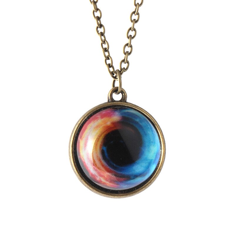 Galaxia luminosa hecha a mano bola de cristal tiempo gema colgante collar resplandor] ing universo fantasía cielo estrellado collar joyería amantes