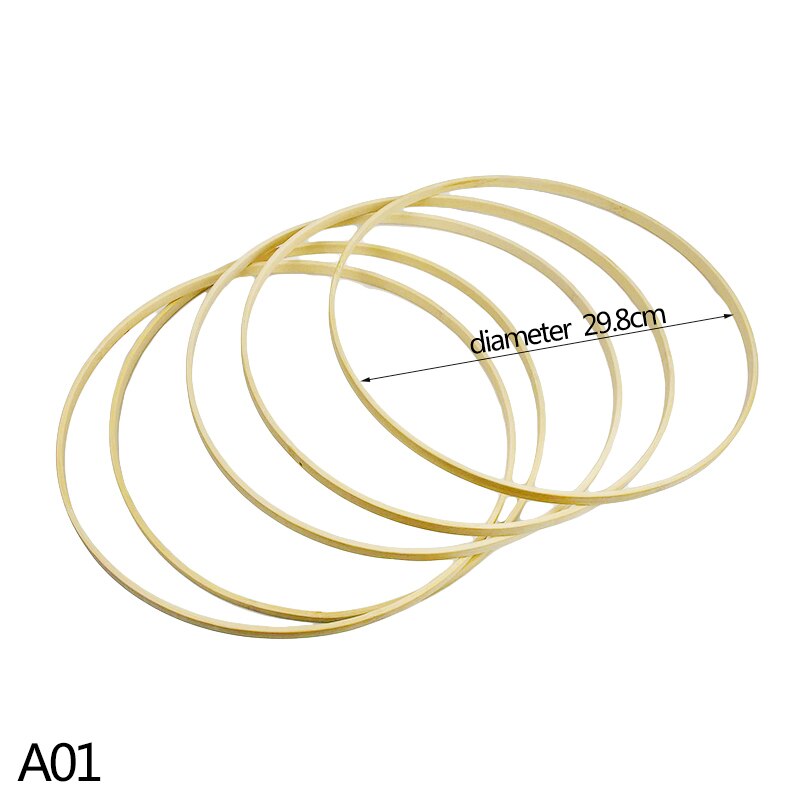 5Pcs Wooden Bamboo Floral Hoop Wreath DIY Macrame Craft Wall Hanging Hoop Ring For Christmas Easter Wedding Party Decoration: A01-29.8CM