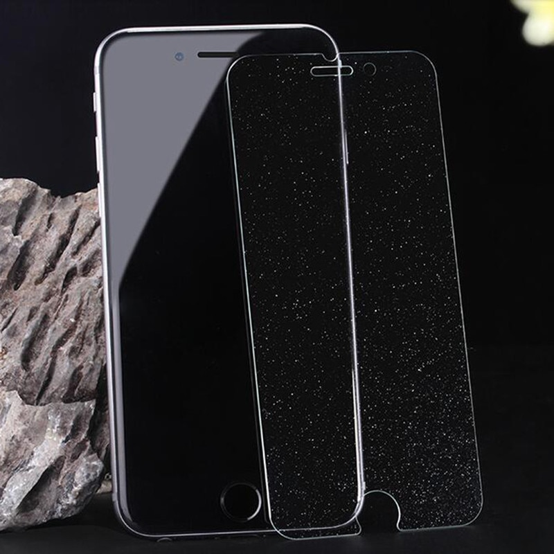 Protector de pantalla de vidrio templado para iPhone 7 6s 6 5 se 8 plus X XS X MAX XR protector de vidrio 9H de diamantes de imitación de diamante brillante