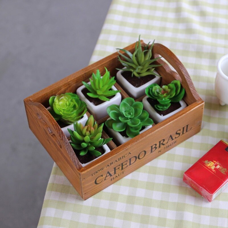 Maceta de madera para plantas suculentas maceta para jardinería suministros de Jardín de plantas