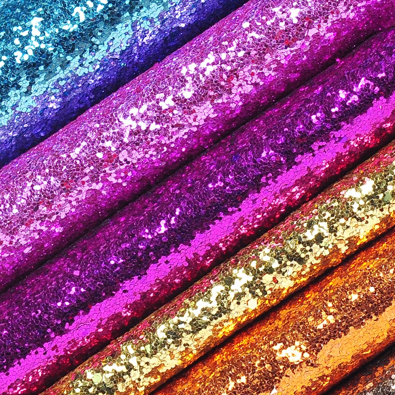 Tissu vinyle à paillettes épaisses 100 x 135cm pour décoration de mariage, sacs en textile, chaussures, tissu holographique brillant 1 mètre