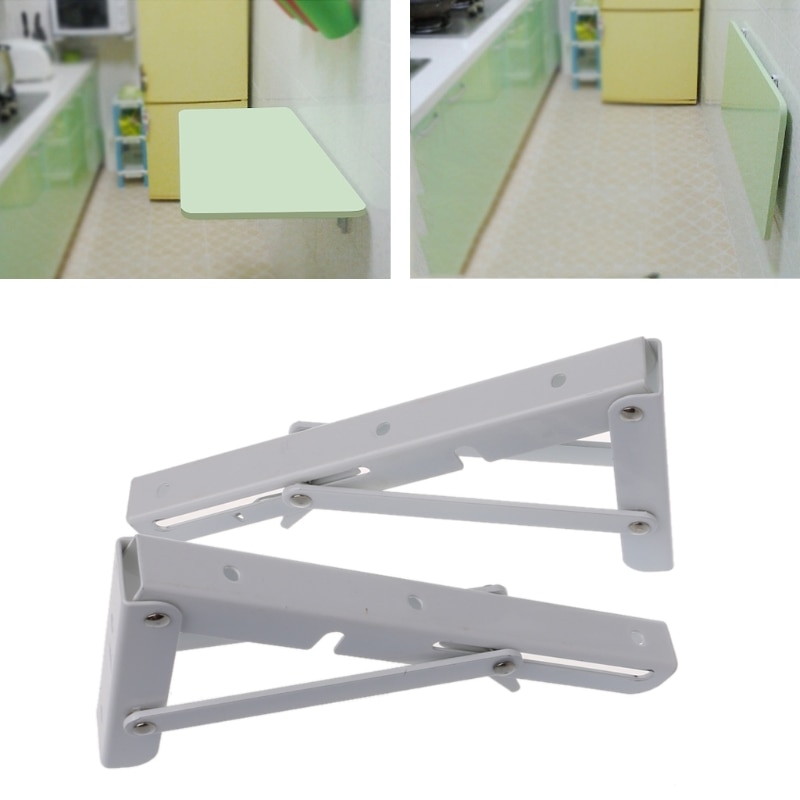 2PCS Triangle Folding Angle Shelf Bracket Durable Bear Adjustable Wall Mounted G32C