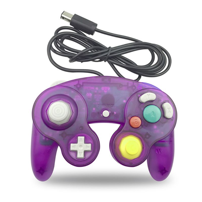 Wired Controller Voor Nintendo Wii Gamecube Gc Single Point Game Vibratie Handvat: Paars
