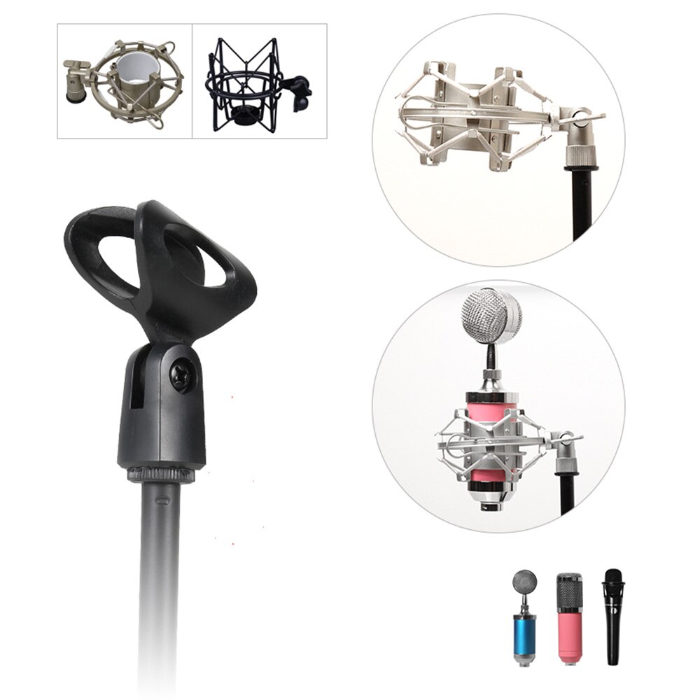 Desk Mic Stand Universal Adjustable Desktop Microphone Stand Portable Foldable Tripod Mic Table Stand With Plastic Mic Clip