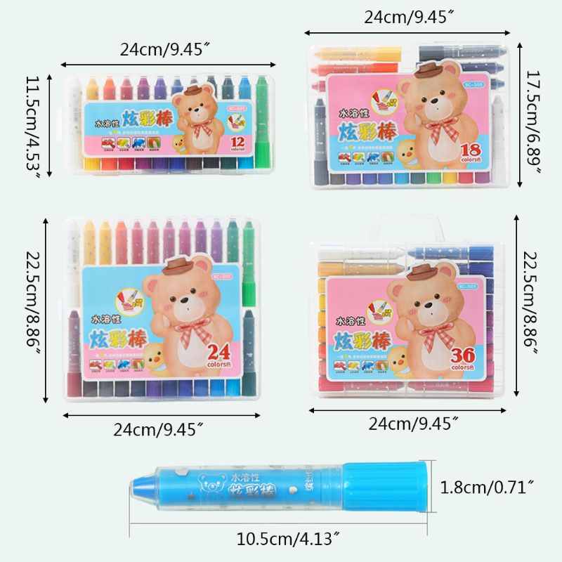 12/18/24/36 Colors Wax Crayon Oil Pastel Pen Drawing Painting Graffit Art Supply H3CA