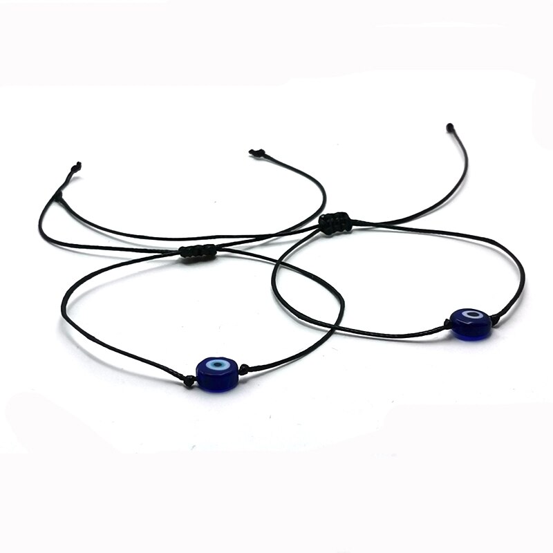 2 bracelets en fil rouge mauvais œil turc pour femmes et hommes, en corde tissée à la main, réglable, bijoux d'amitié pour Couple