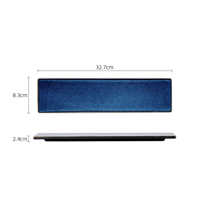 FANCITY platos planos largos, platos rectangulares para sushi, platos de aperitivos para restaurante, platos para el hogar, platos de cerámica: 1