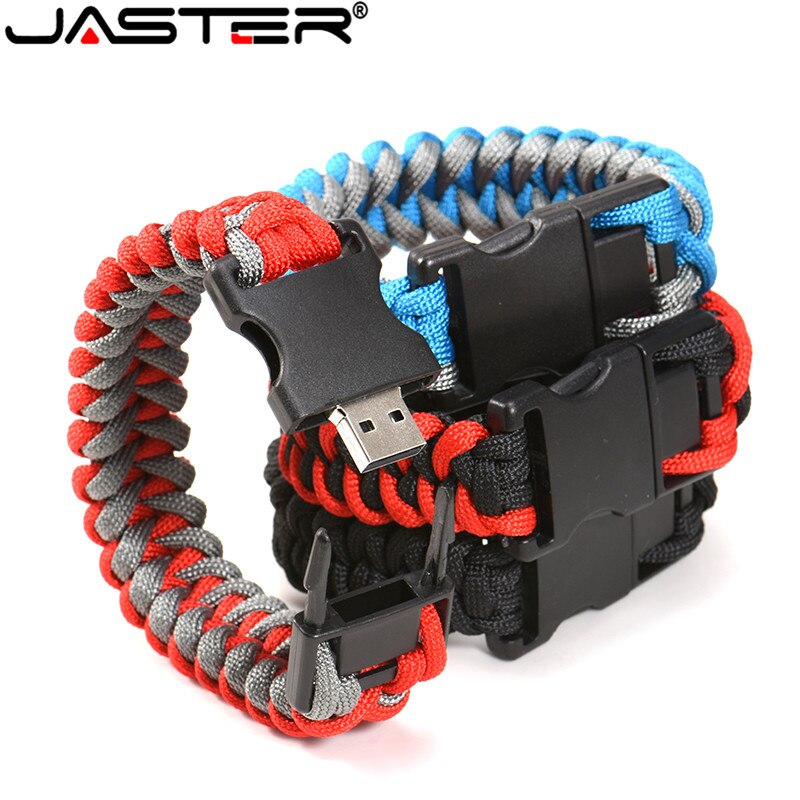 JASTER Nylon Braided Bracelets USB flash drive Pen drive Outside U Disk Bracelets U stick 4GB 32GB 64GB 128GB External Storage