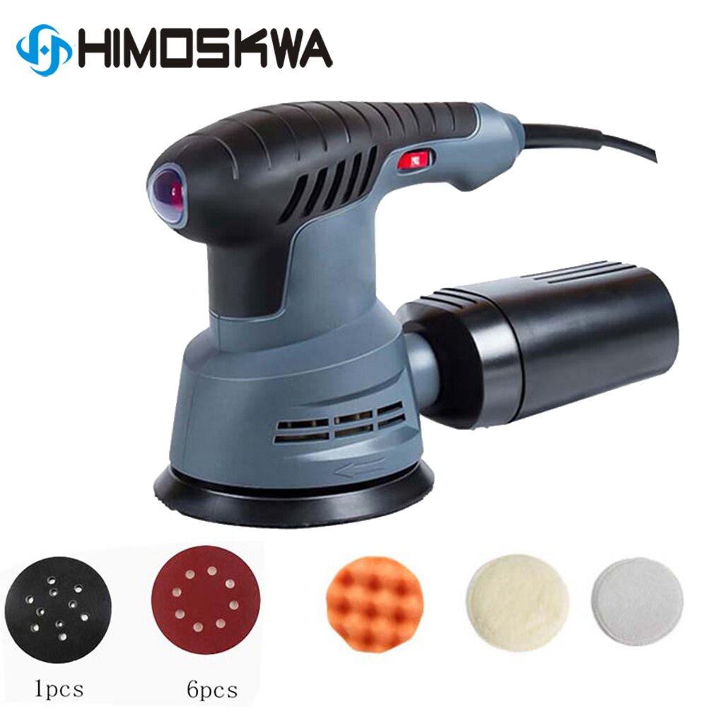 400W Sander Machine 7 Variable Speed 12000RPM Random Orbit Sander polisher with 6 sandpaper Dust exhaust and dust canister