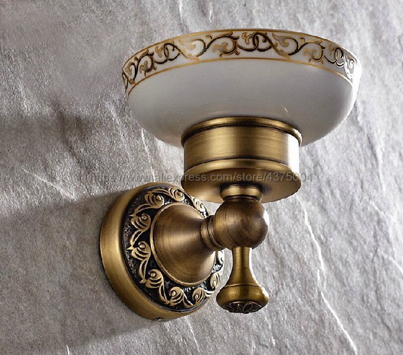 Soap Dishes Antique Brass Wall Mounted Soap Holder Antique Brass Soap Dish for WC Bathroom Accessories Bath Products Nba492