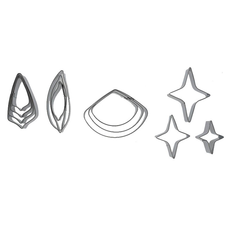 13Pcs Rvs Ster Fan Vorm Polymeer Klei Snijders Boetseerklei Gereedschap Diy Keramische Aardewerk Jewlery Hanger Snijden