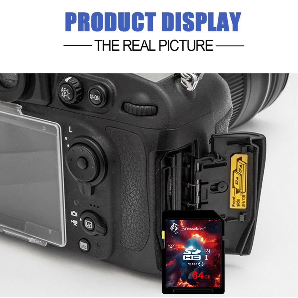 SomnAmbulist 64GB TF Card 64GB Memory Card Classe 10 3D 4K V30 Video High Speed Capacity Card for Camera