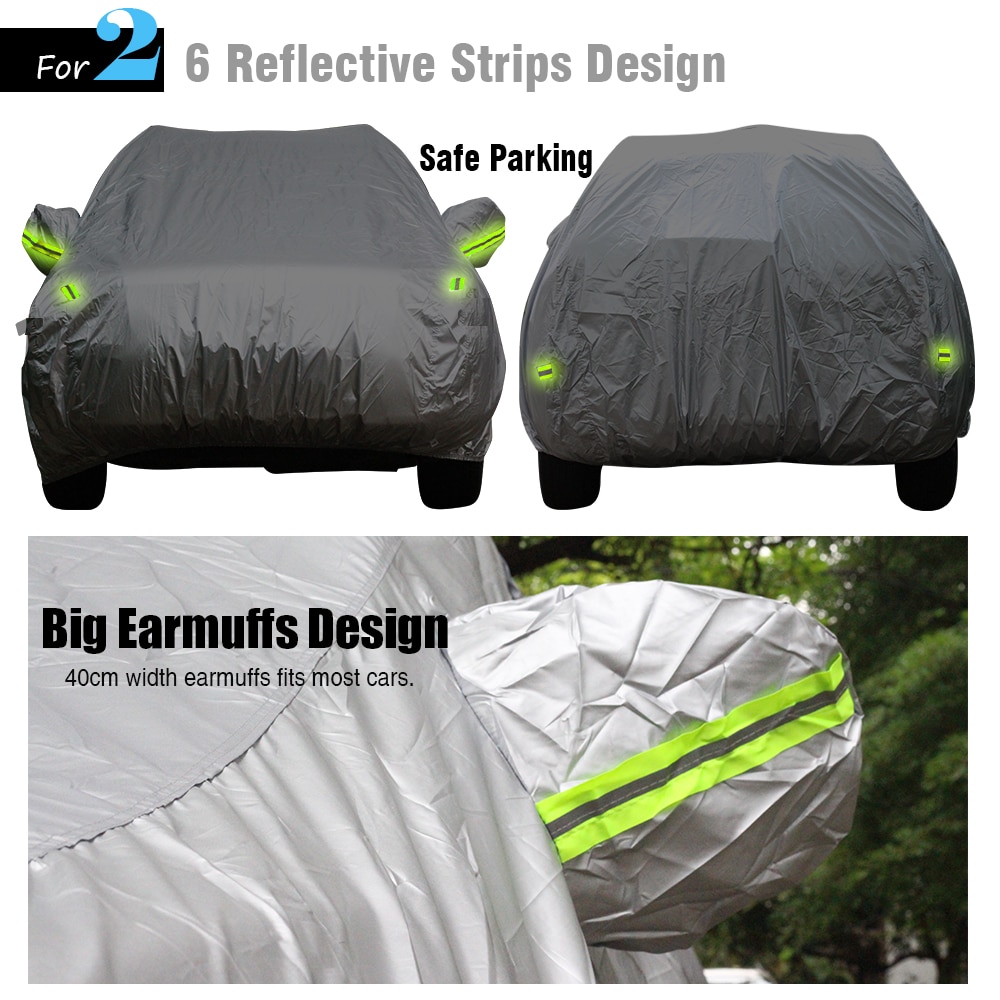 Buildreamen2 Car Cover Auto Anti-UV Sun Shield Rain Snow Protector
