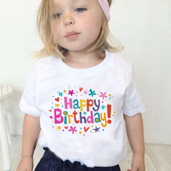Tillykke med fødselsdagen t shirt børn piger lillesøster prinsesse t shirt søstre afslappet tee sommer baby t shirts festtøj
