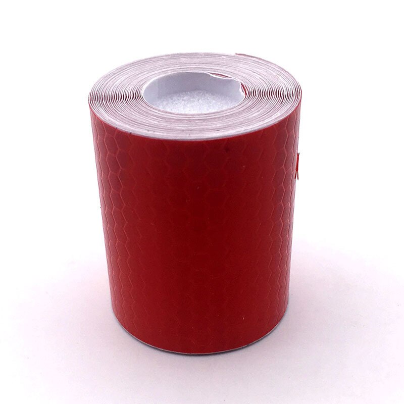 5cm * 3m eksplosion stil hvid klæbende krystal farve gitter reflekterende film reflekterende tape reflekterende advarselstape: Rød