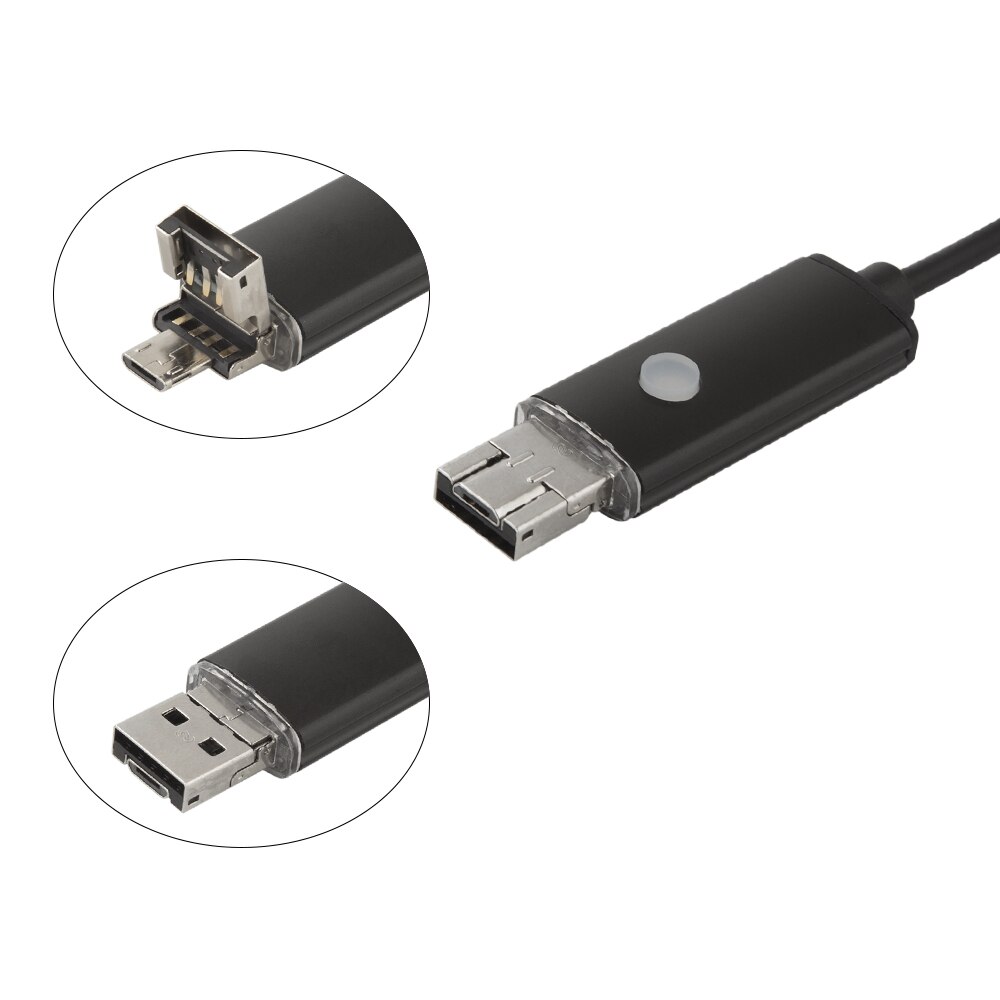 JCWHCAM-endoscopio HD de 2MP, 6 LED, 8mm, lente de 1M, 5M, USB, Android, IP67, impermeable, cámara de tubo de boroscopio de inspección, OTG, teléfono Android 720P