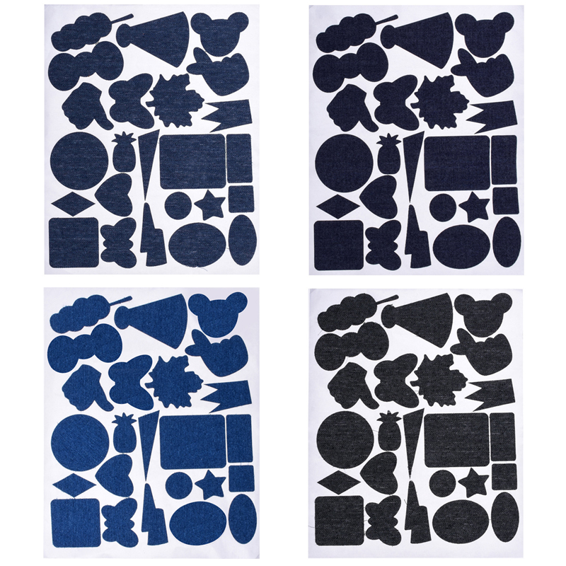 Toppe in tessuto denim autoadesivo senza taglio per abbigliamento jeans riparazione abbigliamento cucito toppa in denim pantaloni adesivi tessuti fai-da-te distintivo