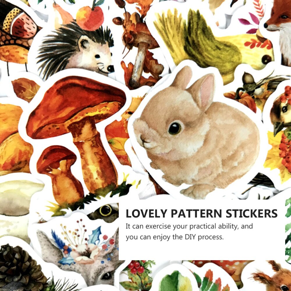 47 stuks zelfklevende mooie papieren stickers graffiti stickerset dierenvorm stickers voor kinderen en volwassenen