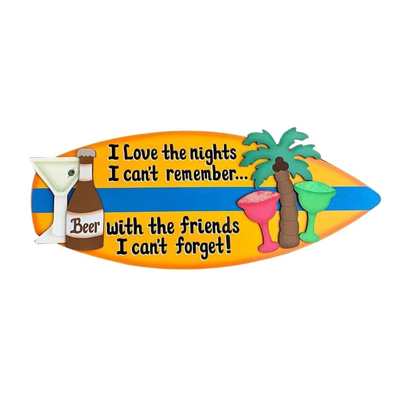 50LB Wooden Surfboard Wall Decoration Signs Beach Bathroom Decor Hanging Sign Decorative Wall Art Home Party Summer Decor