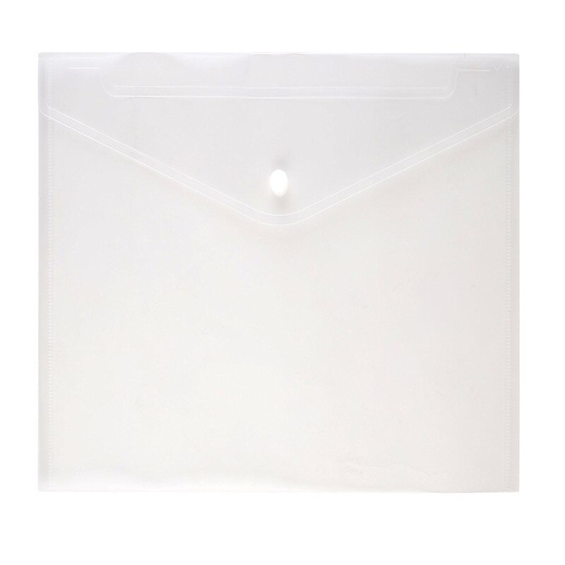 6 Colors Available Transparent Plastic Document Bag File Folder School Office Supplies A4 Stationery Pouch Case: White
