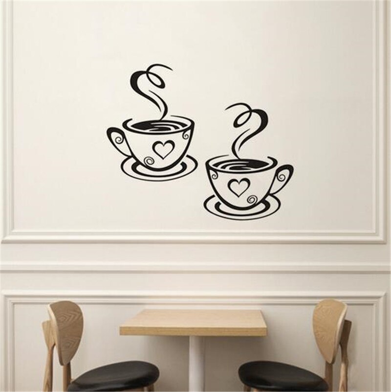 Vivid Coffee Restaurant Decoration wall Sticker decals home decorations kitchen wall art diy sticker Poster Mural