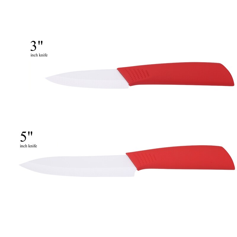 Køkkenknive kogesæt keramiske knive 3 4 5 6 tommer zirconia hvid klinge paring frugt vege kokkniv køkkenredskaber: 3 tommer og 5 tommer