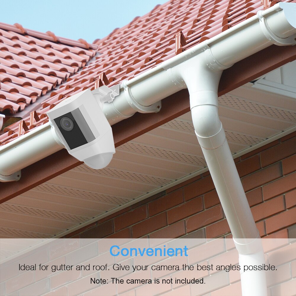 Gutter Mount Bracket Protective Adjustable Mount with M3 Adapter Screw for Ring Spotlight Cam Battery Mounting Bracket Outdoor