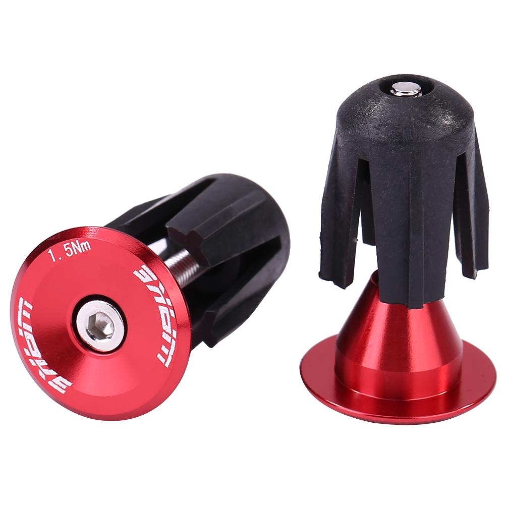 WAKE-Puños de manillar de bicicleta de montaña, 1 par, de aleación de aluminio, tapones para manillar de bicicleta de montaña, tapas para manillar de bicicleta al aire libre: Rojo