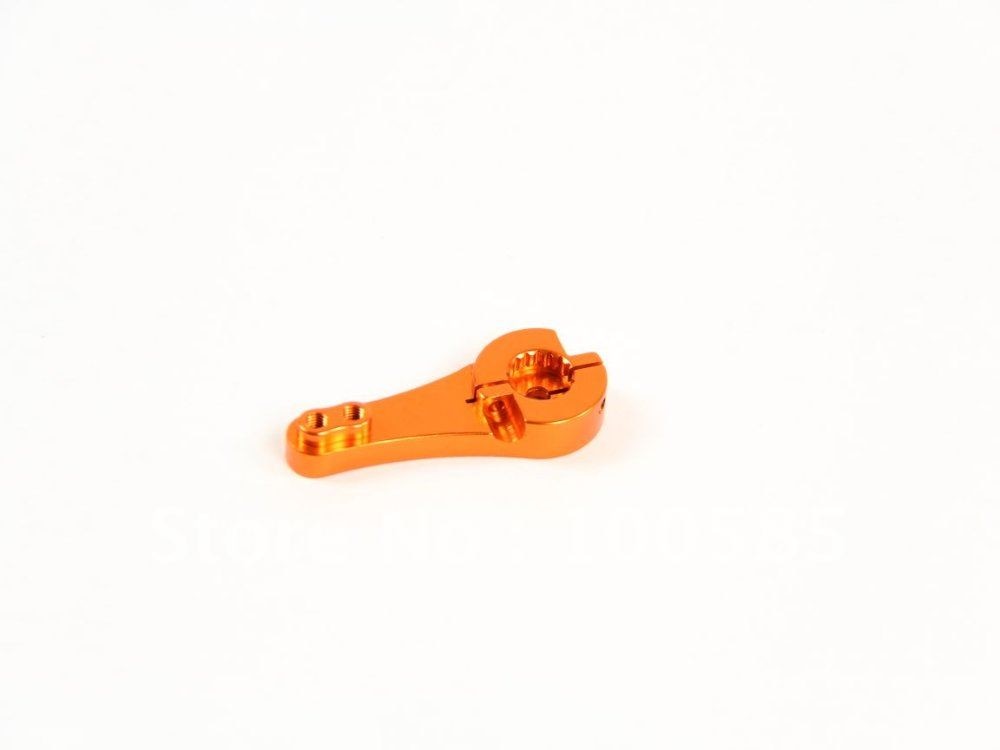 CNC 17T metal gear servo arm (For 22kg/40kg steering servo) for 1/5 scale HPI KM baja 5b - Silver/Orange 95184