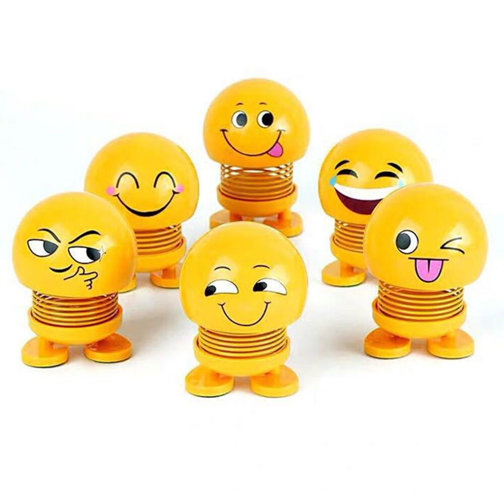 Leuke Creatieve Web Chat Emoticon Lente Schudden Hoofd Pop Speelgoed Voorjaar Auto Interieur Auto Decoratie Kind Pop Telescopische Speelgoed Vervormen