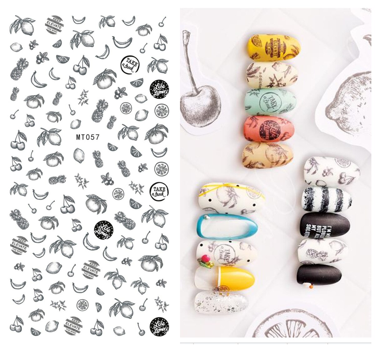 1pcs Nail Art Stickers Flamingo Coconut Tree Adhesive Nail Art Decorations Summer Beach Series Nail Stickers: MP321T57