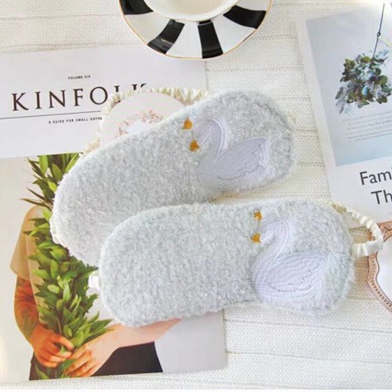 Eyes Care Tool Swan Eye Mask Sleeping Mask Plush Eye Shade Cover Blindfold Eyeshade Travel Home