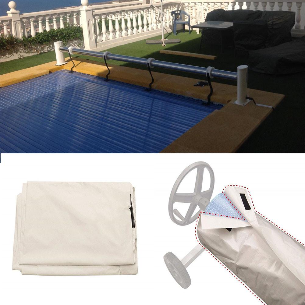 Swimming Pool Cover Durable Plastic Solar Blanket Reel Protective Cover Waterproof Sun-screen With Protection