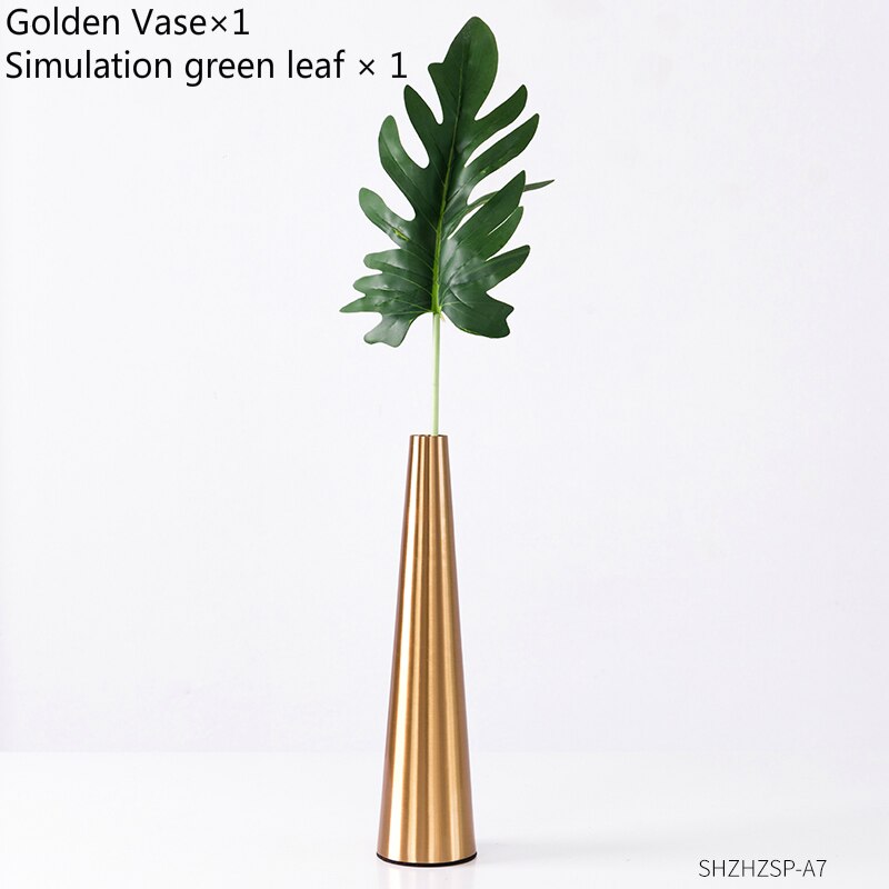 Smal mun vas bordsskiva vaser moderna minimalistiska ornament hantverk dekorativ vas i rostfritt stål metall blomvaser: Kombination 5