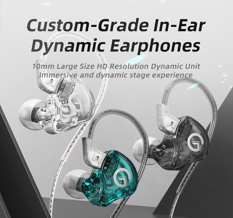 GK G1 Earphone HiFi Wired Headphone With Microphone Noise Cancelling Headset Musician Monitor Earbuds Sports Running EDX fone