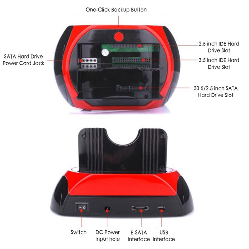 Usb2.0 IDE SATA Dual External Enclosure Box Case All In 1 Hd / HDD Dock / Hard Drive / Hard Disk Drive Hdd 2.5 3.5 Inch Drive