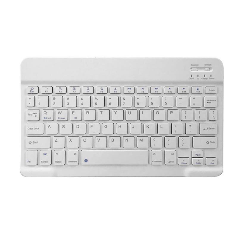 7/10 Inch Slim Portable Mini Wireless Bluetooth Keyboard Voor Tablet Laptop Smartphone Ipad Universele Ondersteuning Ios Windows Android: 10 inch white