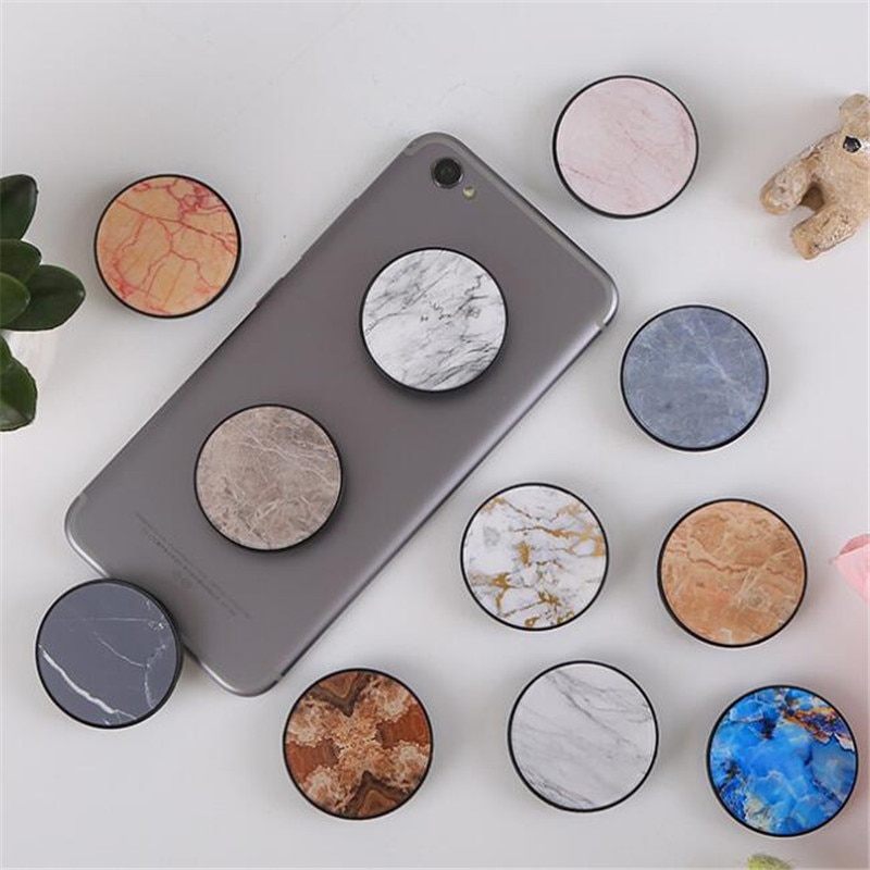 Marble Expanding Mobile Stand Grip Mount Phone Socket Fold Mobile Smartphones Pocket Desktop Stand Bracket Phone Holder