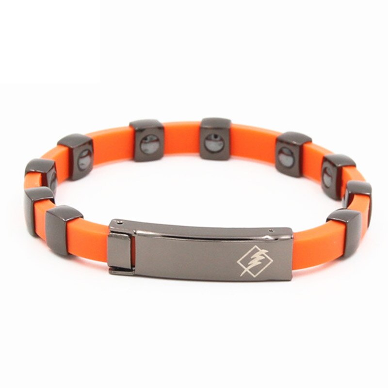 Anti Static Bracelet Negative ion Silicone Bracelet Remove The Body Static Waterproof Couples Wristband Safety Working Sport: Orange
