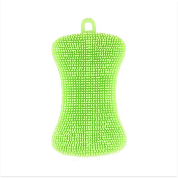 3 Colors Silicone Sponge Hygiene Hero Sponge Non-Stick for Kitchen DIY Home DRY: Green