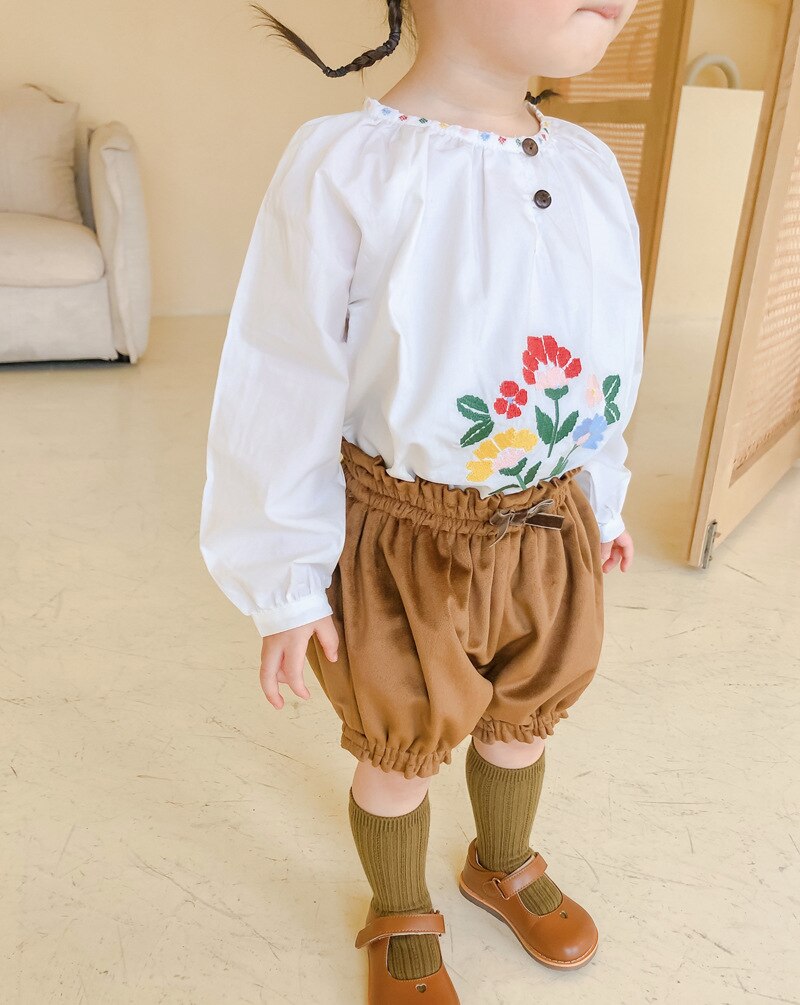 2020 bambino Bloomer del bambino di Autunno Ragazze di Inverno di Velluto Copertura Del Pannolino Appena Nato Soild Lanterna Shorts Infantile Della Principessa Fiocco di Vendita Al Dettaglio Bloomer