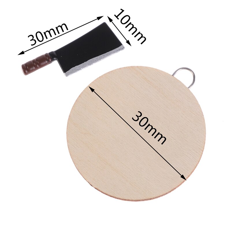 2Pcs Miniature Kitchen Food Knife Chopping Block Cut Vegetables Mini Doll House Decor